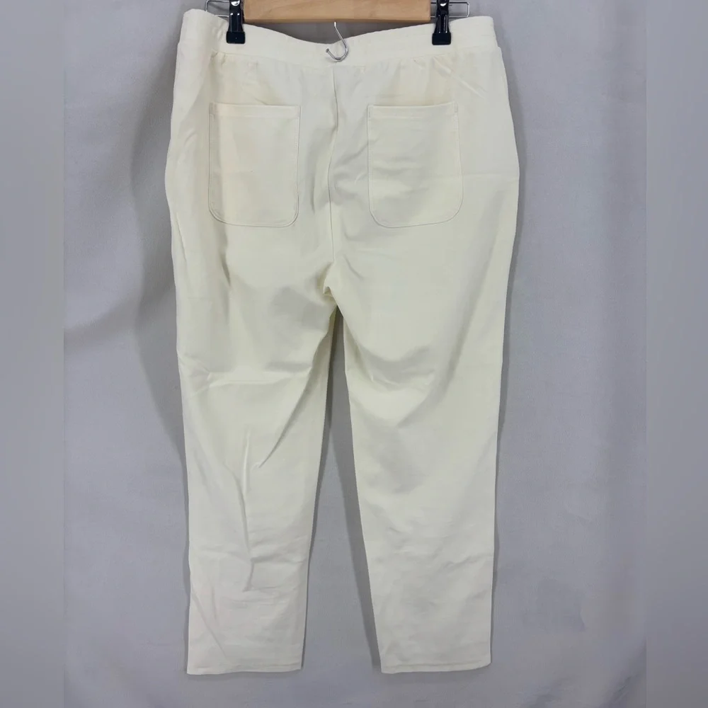 J Jill Fit White Ankle Pants Cotton Blend Stretch Pull On Size Small comfortable
